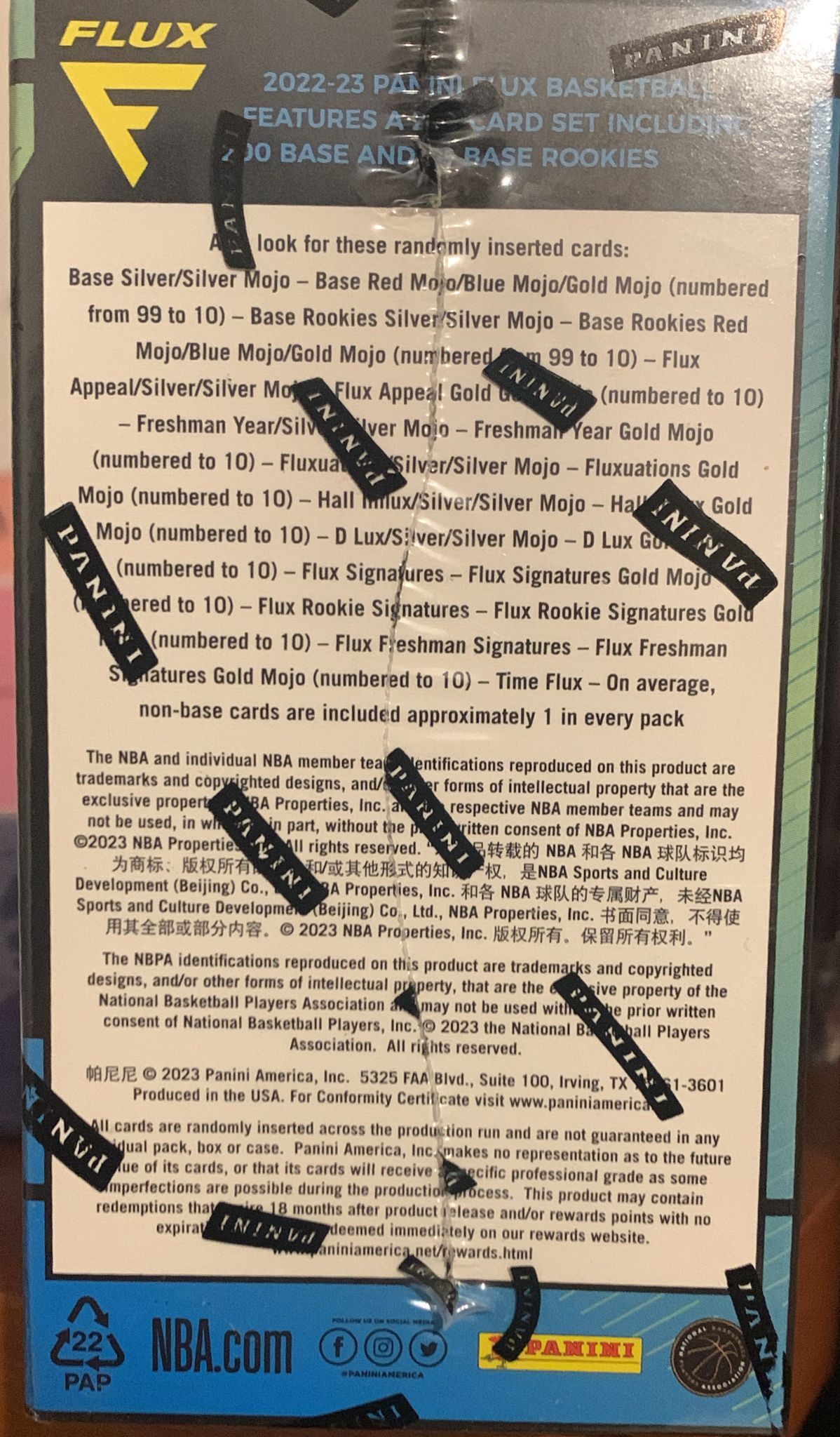 2022/23 Panini Flux Basketball Blaster Box