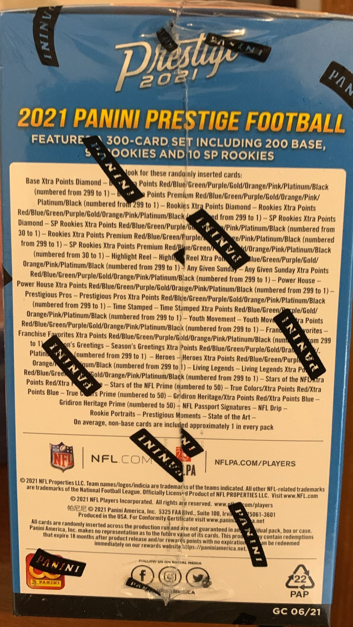 2021 Panini Prestige Football Blaster Box